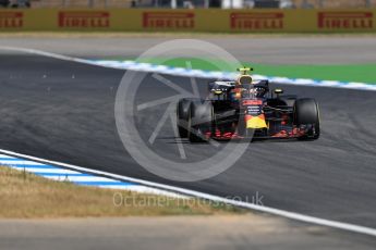 World © Octane Photographic Ltd. Formula 1 – German GP - Practice 2. Aston Martin Red Bull Racing TAG Heuer RB14 – Max Verstappen. Hockenheimring, Baden-Wurttemberg, Germany. Friday 20th July 2018.