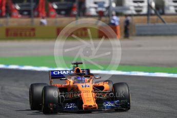 World © Octane Photographic Ltd. Formula 1 – German GP - Practice 2. McLaren MCL33 – Fernando Alonso. Hockenheimring, Baden-Wurttemberg, Germany. Friday 20th July 2018.