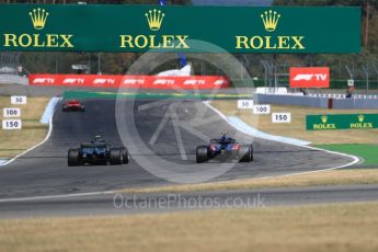 World © Octane Photographic Ltd. Formula 1 – German GP - Practice 2. Mercedes AMG Petronas Motorsport AMG F1 W09 EQ Power+ - Valtteri Bottas and Scuderia Toro Rosso STR13 – Pierre Gasly. Hockenheimring, Baden-Wurttemberg, Germany. Friday 20th July 2018.