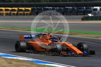 World © Octane Photographic Ltd. Formula 1 – German GP - Practice 2. McLaren MCL33 – Fernando Alonso. Hockenheimring, Baden-Wurttemberg, Germany. Friday 20th July 2018.