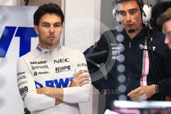 World © Octane Photographic Ltd. Formula 1 – German GP - Paddock. Sahara Force India VJM11 - Sergio Perez. Hockenheimring, Baden-Wurttemberg, Germany. Saturday 21st July 2018.