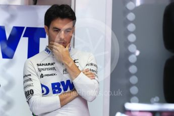 World © Octane Photographic Ltd. Formula 1 – German GP - Paddock. Sahara Force India VJM11 - Sergio Perez. Hockenheimring, Baden-Wurttemberg, Germany. Saturday 21st July 2018.