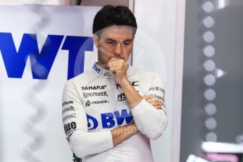 World © Octane Photographic Ltd. Formula 1 – German GP - Paddock. Sahara Force India VJM11 - Sergio Perez. Hockenheimring, Baden-Wurttemberg, Germany. Saturday 21st July 2018.
