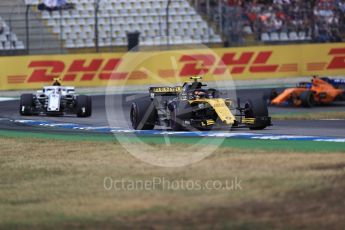 World © Octane Photographic Ltd. Formula 1 – German GP - Race. Renault Sport F1 Team RS18 – Carlos Sainz, Alfa Romeo Sauber F1 Team C37 – Charles Leclerc and McLaren MCL33 – Fernando Alonso. Hockenheimring, Baden-Wurttemberg, Germany. Sunday 22nd July 2018.