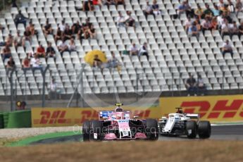 World © Octane Photographic Ltd. Formula 1 – German GP - Race. Sahara Force India VJM11 - Esteban Ocon and Alfa Romeo Sauber F1 Team C37 – Marcus Ericsson. Hockenheimring, Baden-Wurttemberg, Germany. Sunday 22nd July 2018.