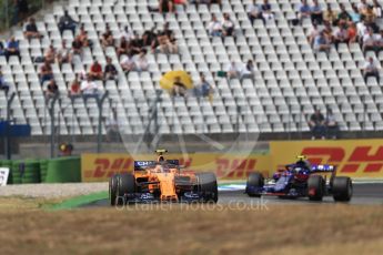 World © Octane Photographic Ltd. Formula 1 – German GP - Race. McLaren MCL33 – Stoffel Vandoorne and Scuderia Toro Rosso STR13 – Pierre Gasly. Hockenheimring, Baden-Wurttemberg, Germany. Sunday 22nd July 2018.