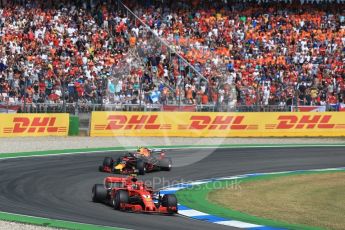 World © Octane Photographic Ltd. Formula 1 – German GP - Race. Scuderia Ferrari SF71-H – Kimi Raikkonen and Aston Martin Red Bull Racing TAG Heuer RB14 – Max Verstappen. Hockenheimring, Baden-Wurttemberg, Germany. Sunday 22nd July 2018.