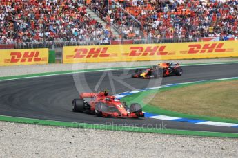 World © Octane Photographic Ltd. Formula 1 – German GP - Race. Scuderia Ferrari SF71-H – Kimi Raikkonen and Aston Martin Red Bull Racing TAG Heuer RB14 – Max Verstappen. Hockenheimring, Baden-Wurttemberg, Germany. Sunday 22nd July 2018.