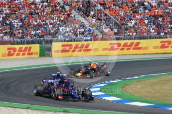 World © Octane Photographic Ltd. Formula 1 – German GP - Race. Scuderia Toro Rosso STR13 – Brendon Hartley, Pierre Gasly and Aston Martin Red Bull Racing TAG Heuer RB14 – Daniel Ricciardo. Hockenheimring, Baden-Wurttemberg, Germany. Sunday 22nd July 2018.