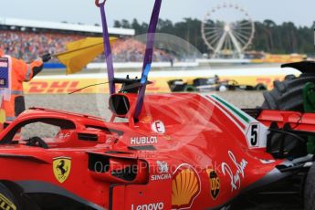 World © Octane Photographic Ltd. Formula 1 – German GP - Race. Scuderia Ferrari SF71-H – Sebastian Vettel and Renault Sport F1 Team RS18 – Carlos Sainz. Hockenheimring, Baden-Wurttemberg, Germany. Sunday 22nd July 2018.