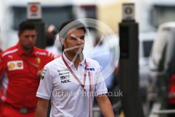 World © Octane Photographic Ltd. Formula 1 – German GP - Paddock. Sahara Force India VJM11 - Sergio Perez. Hockenheimring, Baden-Wurttemberg, Germany. Sunday 22nd July 2018.