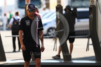 World © Octane Photographic Ltd. Formula 1 – German GP - Paddock. Sahara Force India VJM11 - Sergio Perez. Hockenheimring, Baden-Wurttemberg, Germany. Friday 20th July 2018.