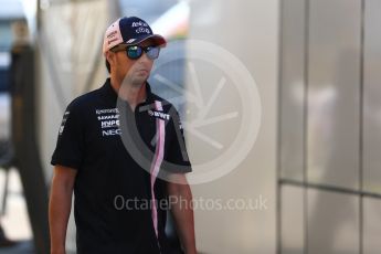 World © Octane Photographic Ltd. Formula 1 – German GP - Paddock. Sahara Force India VJM11 - Sergio Perez. Hockenheimring, Baden-Wurttemberg, Germany. Friday 20th July 2018.