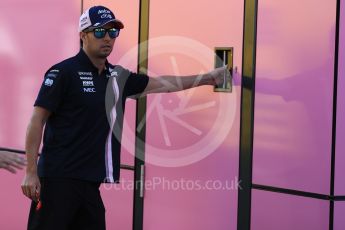 World © Octane Photographic Ltd. Formula 1 – German GP - Paddock. Sahara Force India VJM11 - Sergio Perez. Hockenheimring, Baden-Wurttemberg, Germany. Friday 20th July 2018.