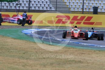 World © Octane Photographic Ltd. ADAC Formula 4 (F4). Prema Theodore Racing - Enzo Fittipaldi and Jenzer Motorsport - Federico Malvestiti with ADAC Berlin-Brandenburg e.V. - Amaury Cordeel. Hockenheimring Qualifying, Baden-Wurttemberg, Germany. Saturday 21st July 2018.