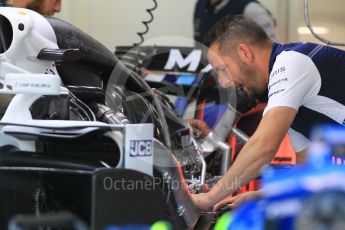 World © Octane Photographic Ltd. Formula 1 – German GP - Pitlane. Williams Martini Racing FW41. Hockenheimring, Baden-Wurttemberg, Germany. Thursday 19th July 2018.