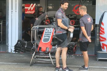 World © Octane Photographic Ltd. Formula 1 – German GP - Pitlane. Haas F1 Team VF-18 – Kevin Magnussen. Hockenheimring, Baden-Wurttemberg, Germany. Thursday 19th July 2018.