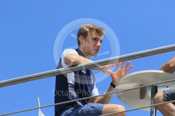 World © Octane Photographic Ltd. Formula 1 – German GP - Paddock. Williams Martini Racing FW41 – Sergey Sirotkin. Hockenheimring, Baden-Wurttemberg, Germany. Thursday 19th July 2018.