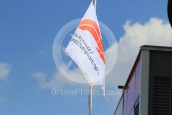 World © Octane Photographic Ltd. Formula 1 – German GP - Paddock. F1 Flag. Hockenheimring, Baden-Wurttemberg, Germany. Thursday 19th July 2018.