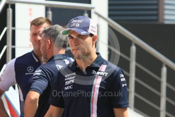 World © Octane Photographic Ltd. Formula 1 – German GP - Paddock. Sahara Force India VJM11 - Sergio Perez. Hockenheimring, Baden-Wurttemberg, Germany. Thursday 19th July 2018.