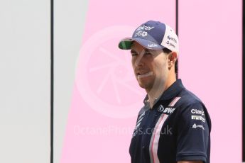 World © Octane Photographic Ltd. Formula 1 – German GP - Paddock. Sahara Force India VJM11 - Sergio Perez. Hockenheimring, Baden-Wurttemberg, Germany. Thursday 19th July 2018.