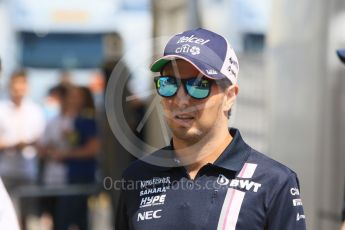 World © Octane Photographic Ltd. Formula 1 – German GP - Paddock. Sahara Force India VJM11 - Sergio Perez. Hockenheimring, Baden-Wurttemberg, Germany. Thursday 19th July 2018.