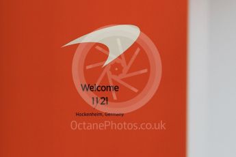 World © Octane Photographic Ltd. Formula 1 - German GP - Paddock. McLaren pit entry Round 11/21. Hockenheimring, Baden-Wurttemberg, Germany. Saturday 21st July 2018.