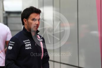 World © Octane Photographic Ltd. Formula 1 – German GP - Paddock. Sahara Force India VJM11 - Sergio Perez. Hockenheimring, Baden-Wurttemberg, Germany. Saturday 21st July 2018.