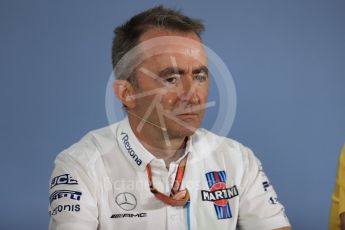 World © Octane Photographic Ltd. Formula 1 - British GP - Friday FIA Team Press Conference. Paddy Lowe - Chief Technical Officer at Williams Martini Racing. Hockenheimring, Baden-Wurttemberg, Germany. Thursday 19th July 2018.