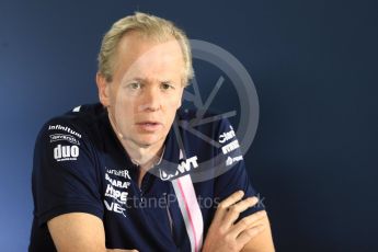 World © Octane Photographic Ltd. Formula 1 - British GP - Friday FIA Team Press Conference. Andy Green - Technical Director at Sahara Force India. Hockenheimring, Baden-Wurttemberg, Germany. Thursday 19th July 2018.