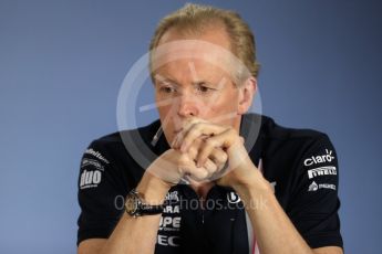 World © Octane Photographic Ltd. Formula 1 - British GP - Friday FIA Team Press Conference. Andy Green - Technical Director at Sahara Force India. Hockenheimring, Baden-Wurttemberg, Germany. Thursday 19th July 2018.