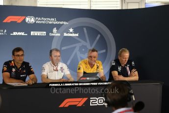World © Octane Photographic Ltd. Formula 1 - British GP - Friday FIA Team 
Bob Bell – Chief Technical Officer at Renault Sport Formula 1 Team, Andy Green - Technical Director at Sahara Force India, Paddy Lowe - Chief Technical Officer at Williams Martini Racing and Pierre Wache – Technical Director at Red Bull Racing. Hockenheimring, Baden-Wurttemberg, Germany. Thursday 19th July 2018.