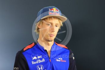 World © Octane Photographic Ltd. Formula 1 – German GP - FIA Drivers’ Press Conference. Scuderia Toro Rosso STR13 – Brendon Hartley. Hockenheimring, Baden-Wurttemberg, Germany. Thursday 19th July 2018.