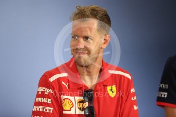 World © Octane Photographic Ltd. Formula 1 – German GP - FIA Drivers’ Press Conference. Scuderia Ferrari SF71-H – Sebastian Vettel. Hockenheimring, Baden-Wurttemberg, Germany. Thursday 19th July 2018.