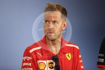 World © Octane Photographic Ltd. Formula 1 – German GP - FIA Drivers’ Press Conference. Scuderia Ferrari SF71-H – Sebastian Vettel. Hockenheimring, Baden-Wurttemberg, Germany. Thursday 19th July 2018.