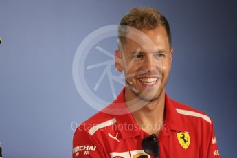 World © Octane Photographic Ltd. Formula 1 – German GP - FIA Drivers’ Press Conference. Scuderia Ferrari SF71-H – Sebastian Vettel. Hockenheimring, Baden-Wurttemberg, Germany. Thursday 19th July 2018.