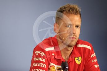 World © Octane Photographic Ltd. Formula 1 – German GP - FIA Drivers’ Press Conference. Scuderia Ferrari SF71-H – Sebastian Vettel. Hockenheimring, Baden-Wurttemberg, Germany. Thursday 19th July 2018.