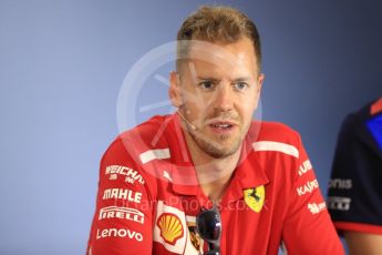 World © Octane Photographic Ltd. Formula 1 – German GP - FIA Drivers’ Press Conference. Scuderia Ferrari SF71-H – Sebastian Vettel. Hockenheimring, Baden-Wurttemberg, Germany. Thursday 19th July 2018.