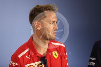 World © Octane Photographic Ltd. Formula 1 – German GP - FIA Drivers’ Press Conference. Scuderia Ferrari SF71-H – Sebastian Vettel. Hockenheimring, Baden-Wurttemberg, Germany. Thursday 19th July 2018.