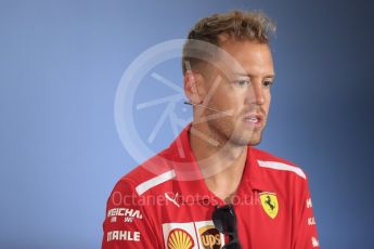 World © Octane Photographic Ltd. Formula 1 – German GP - FIA Drivers’ Press Conference. Scuderia Ferrari SF71-H – Sebastian Vettel. Hockenheimring, Baden-Wurttemberg, Germany. Thursday 19th July 2018.