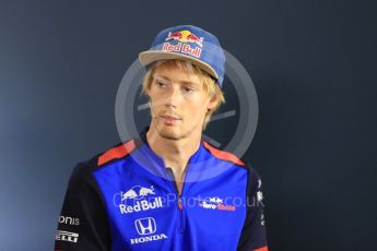 World © Octane Photographic Ltd. Formula 1 – German GP - FIA Drivers’ Press Conference. Scuderia Toro Rosso STR13 – Brendon Hartley. Hockenheimring, Baden-Wurttemberg, Germany. Thursday 19th July 2018.