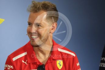 World © Octane Photographic Ltd. Formula 1 – German GP - FIA Drivers’ Press Conference. Scuderia Ferrari SF71-H – Sebastian Vettel. Hockenheimring, Baden-Wurttemberg, Germany. Thursday 19th July 2018.