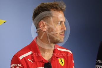 World © Octane Photographic Ltd. Formula 1 – German GP - FIA Drivers’ Press Conference. Scuderia Ferrari SF71-H – Sebastian Vettel. Hockenheimring, Baden-Wurttemberg, Germany. Thursday 19th July 2018.