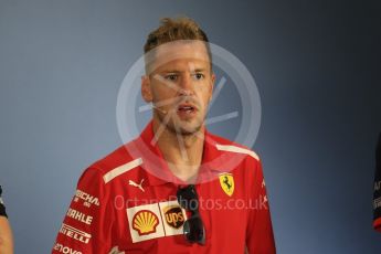 World © Octane Photographic Ltd. Formula 1 – German GP - FIA Drivers’ Press Conference. Scuderia Ferrari SF71-H – Sebastian Vettel. Hockenheimring, Baden-Wurttemberg, Germany. Thursday 19th July 2018.