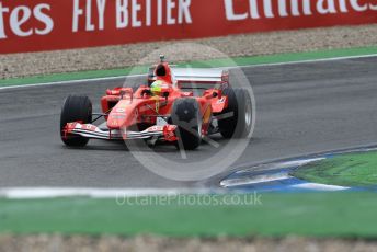 World © Octane Photographic Ltd. Formula 1 – German GP. Scuderia Ferrari F2004 of Michael Schumacher being driven by his son Mick Schumacher. Hockenheimring, Hockenheim, Germany. Sunday 28th July 2019.