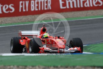 World © Octane Photographic Ltd. Formula 1 – German GP. Scuderia Ferrari F2004 of Michael Schumacher being driven by his son Mick Schumacher. Hockenheimring, Hockenheim, Germany. Sunday 28th July 2019.