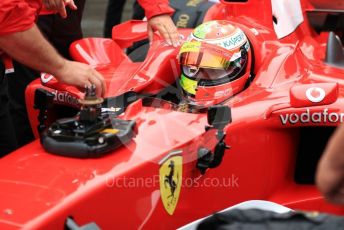 World © Octane Photographic Ltd. Formula 1 – German GP. Scuderia Ferrari F2004 of Michael Schumacher being driven by his son Mick Schumacher. Hockenheimring, Hockenheim, Germany. Sunday 28th July 2019.