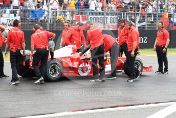 World © Octane Photographic Ltd. Formula 1 – German GP. Scuderia Ferrari F2004 of Michael Schumacher being driven by his son Mick Schumacher. Hockenheimring, Hockenheim, Germany. Sunday 28th July 2019.