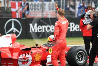 World © Octane Photographic Ltd. Formula 1 – German GP. Scuderia Ferrari F2004 of Michael Schumacher being driven by his son Mick Schumacher. Hockenheimring, Hockenheim, Germany. Sunday 28th July 2019.