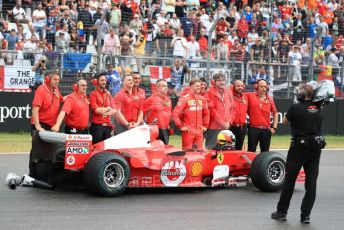 World © Octane Photographic Ltd. Formula 1 – German GP. Scuderia Ferrari F2004 of Michael Schumacher being driven by his son Mick Schumacher. Hockenheimring, Hockenheim, Germany. Sunday 28th July 2019.
